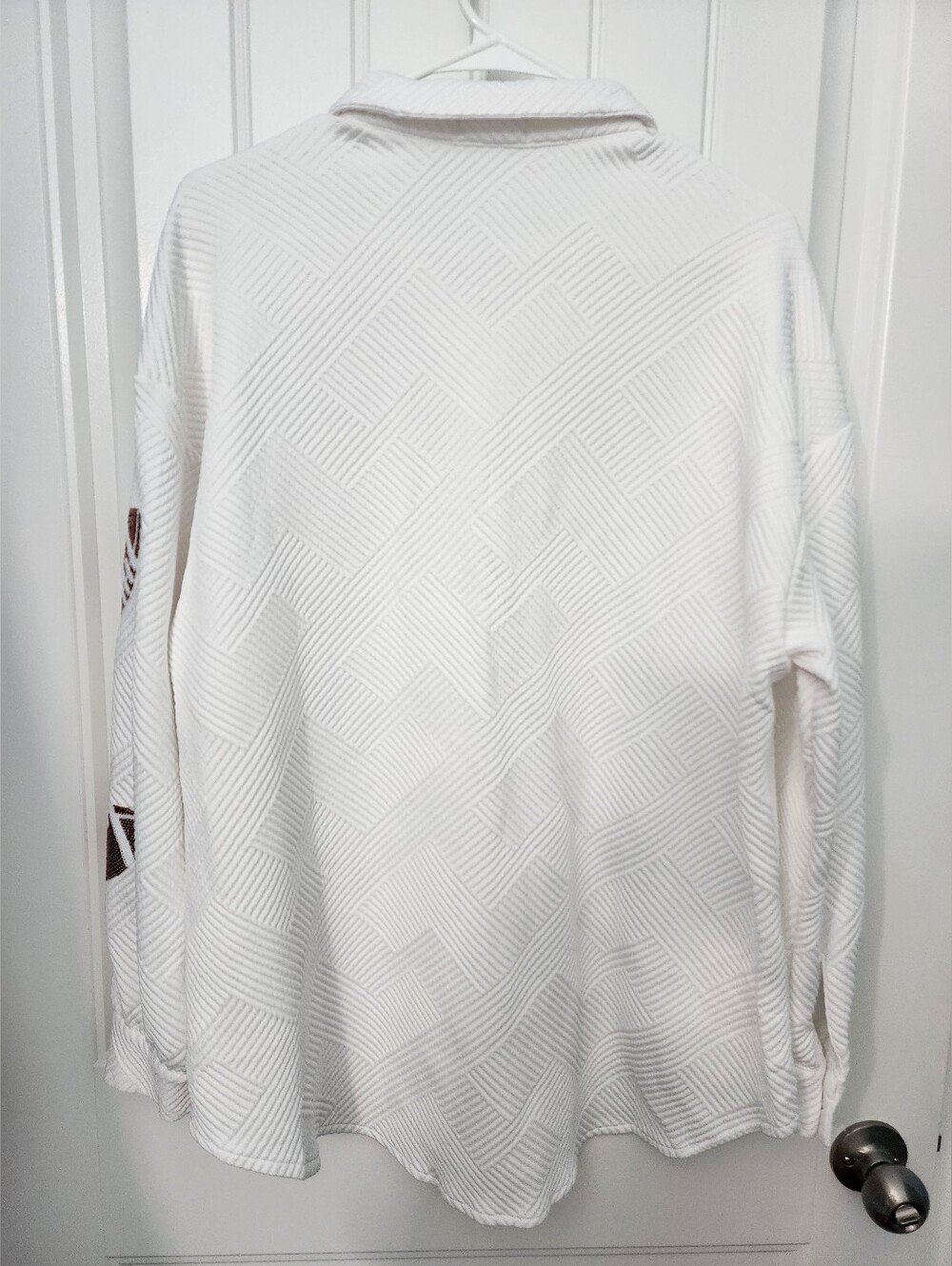 Textured Sequined Football Shacket, Size Medium - Picture 9 of 9